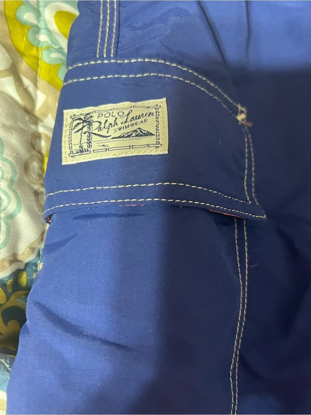Polo by Ralph Lauren Blue Men's Swim Board Shorts with Cargo Pocket